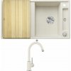 Blanco AXIA III 5 S biela soft s excentrom + drevená krájacia doska 527040 + Blanco MIDA biela soft 526966
