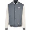 Starter College Fleece Jacket - heavymetal/palewhite L