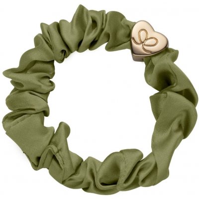 By Eloise London Gold Heart Silk Scrunchie farba Mellow Yellow