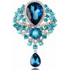 Amparo Miranda® Miranda Brošňa Crystal Water Drop 4B9225 Tyrkys