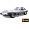 Bburago Jaguar E Coupe Metalic Silver modrá 1:18
