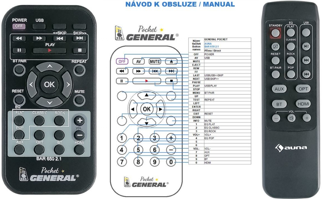 Diaľkový ovládač General AUNA Areal Bar 650 2.1