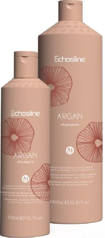 Echosline New Argan Shampoo šampón pre oslabené a chemicky ošetrované vlasy 1000 ml