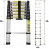 Wolketon Teleskopický rebrík 3,8 m Viacúčelový rebrík Hliníkový multifunkčný rebrík Výsuvný rebrík