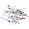 Špendlíky so sklenenou hlavičkou dĺžka 31 mm - mix farieb (20 krab.)