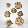 Kocka Set (7) QW Steampunk Clockwork Beige & brown Dice Set