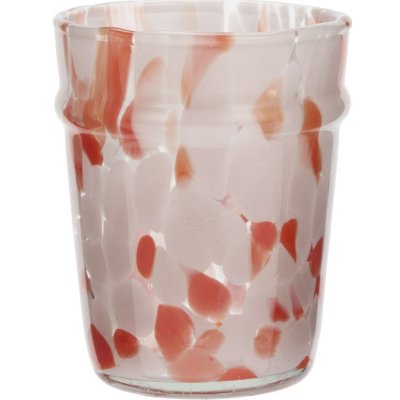 MADAM STOLTZ Pohár z brokového skla Pink Orange 200 ml