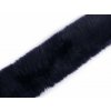 Našívacia odevná / dekoračná kožušina plochá, rezaná šírka 5 cm - modrá temná