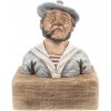 Clayre & Eef Dekorácia figúrka námorník s fajkou na podstavci Rustic - 19*11*24 cm - Clayre & Eef