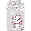 Jerry Fabrics Disney Detské posteľné prádlo Marie Cat Šedá Zobudila som sa ako toto mačiatko Aristocats Biele bodky s mašľou Prikrývka 100 x 135 + vankúš 40 x 60 cm, 100% bavlna