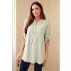 Blouse with a longer back dark mint šedá One size Kesi Włoski 5907302246998