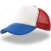 Atlantis Headwear Kšiltovka Rapper, 5 panelová, síťovaná COT332070p9699-white/red/r Univerzální Bílá/červená/modrá