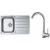 Alveus Set vstavaného drezu Line 80, 790 × 500 × 160 mm, SET LINE 80 + BATERIE KARIN CHROM