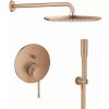 Súprava horná sprcha so sprchovacím ramenom Grohe Rainshower 26066DL0, vaňová/sprchová batéria Grohe Essence 24058DL1, 26658DL0, 27400DL0, 28388DA1