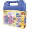 EDUCA Puzzle v kufříku Stitch 4v1 (12,16,20,25 dílků)