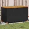 vidaXL box čierny 110x55x63 cm polyratan akáciové drevo