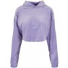Ladies Cropped Velvet Oversized Hoody - lavender S