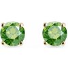 Zlaté napichovacie náušnice so zelenými diamantmi KLENOTA K0370283
