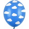 PartyDeco balonek pastelový Oblaky chrpa modrá