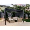 Záhradná pergola s LED solárnym osvetlením BestBerg / 300 x 400 x 215 cm / sivá