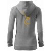 Volejbal zlatá - Mikina dámska trendy zipper s kapucňou - XS ( Tmavosivý melír )