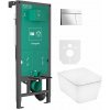 Súprava WC misa s pomaly sa sklápajúcim sedadlom Hansgrohe EluPura Q 60293450, splachovacie tlačidlo Hansgrohe Element E 66003000, 01022180