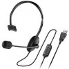 Genius HS-100U Headset, náhlavný, na jedno ucho, drôtový, s mikrofónom, ovládanie hlasitosti, USB, čierny