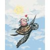 Diamondi Diamantové maľovanie - PRASA LETIACE NA KORYTNAČKE Rámovanie: vypnuté plátno na rám, Rozmer: 40x50 cm