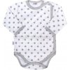 Dojčenské body celorozopínacie New Baby Classic II sivé s hviezdičkami sivá 56 (0-3m)