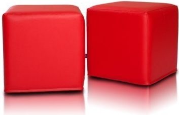 EMI taburetka kocka červená