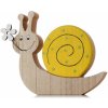 Postavička slimák 18x2x16 cm drevo žltý