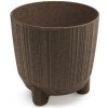 PROSPERPLAST Kvetináč RYFO N ECO WOOD kávový 12,6cm