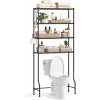 Kovový stojan, 4 úrovňový úložný priestor nad toaletu, čierny