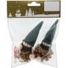 GEROMA Vianočná ozdoba škriatkovia polyester a šišky zeleno-hnedá 12 cm, 2 ks