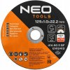 Rezný kotúč NEO TOOLS 125 mm x 1 mm x 22,2 mm na kov/INOX, 100 ks
