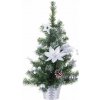 Stromček MagicHome Vianoce, ozdobený, strieborný, kvet, 50 cm