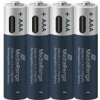 Batéria nabíjacia MediaRange MRBAT160, USB-C Li-Ion baterie Micro AAA, 1,5V, 500 mAh (4 ks) (MRBAT160) strieborná/modrá