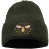 Bontis Pletená čiapka s výšivkou Včela Olivová
