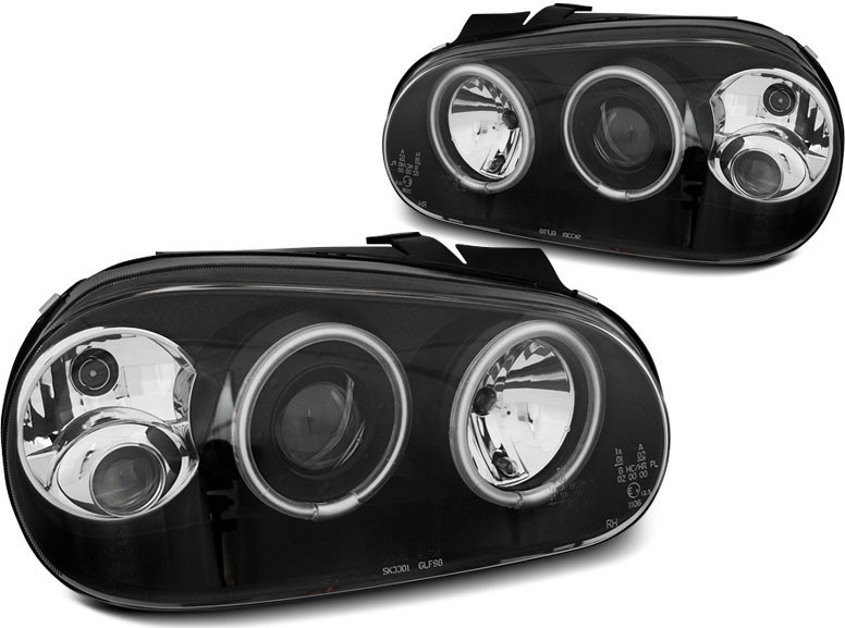 TUNING-TEC Predné svetlá, VW GOLF 4, 1997-2003, ANGEL EYES CCFL BLACK