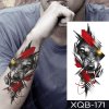 REBELULU Vodeodolné dočasné tetovačky pre ženy Dočasné tetovanie Wolf Teeth Scratches Ornament Body Art Arm Fake Tattoo Men Women