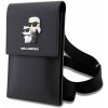 Púzdro Karl Lagerfeld Saffiano Metal Logo NFT Wallet Phone Bag čierne