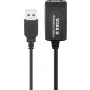Kábel USB 2.0 A-A M/F 10m, High Speed, čierny, predlžovací, aktívny