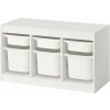 IKEA TROFAST regál biely + 6 boxov/nádob na hračky
