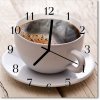 Nástenné sklenené hodiny Káva 30x30 cm