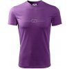 Mačka linka kreslená - Pánske tričko Fantasy športové - S ( Fialová )