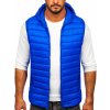 Bolf LY36 pánska prešívaná vesta s kapucňou Modrá