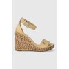 Tommy Hilfiger sandále COLORFUL HIGH WEDGE SATIN SANDAL béžová FW0FW07914