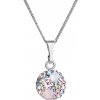 Strieborný náhrdelník so Swarovski kryštálmi okrúhly ružový 32086.3 Magic rose