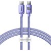 Baseus CAJY000605 Crystal Shine Series Dátový Kábel USB-C - USB-C 100W 1, 2m Purple 6932172602888