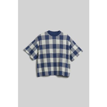 Woolrich TRIČKO AMERICAN CHECK TEE modrá